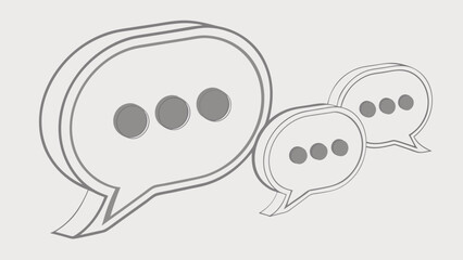 Stylized Speech Bubbles Representing Virtual Communication and Dialogue
