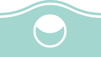 Flat Style Tunnel Mound Icon in Turquoise and White Color.