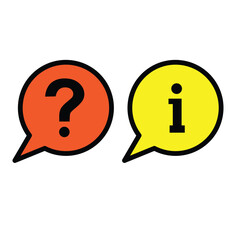 Question and information icon vector logo design template
