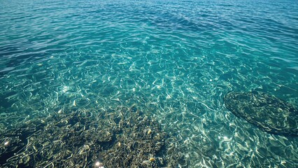 Fototapeta premium Magnificent clear ocean bottom along the coastline