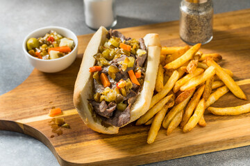 Homemade Chicago Italian Beef Sandwich