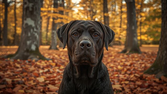 A photo capturing a Presa Canario dog