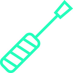 Screw driver icon in turquoise line art.