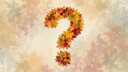 The autumn leaves form a mysterious shape