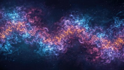 Obraz premium Abstract Wisps of Colored Smoke Forming Galactic Nebula Shapes
