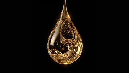 Luxurious droplet of molten gold designed by generative AI