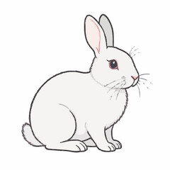 Obraz premium white rabbit on white background