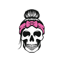 Fototapeta premium skull woman vector abstract modern logo