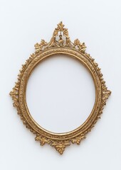 Ornamental gold oval photo vintage round.