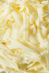 Homemade Shredded Mozzarella Cheese in a Bowl