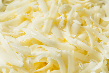 Homemade Shredded Mozzarella Cheese in a Bowl