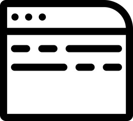 Flat style web page icon in black line art.