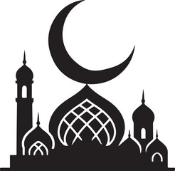 islamic mosque silhouette black vector