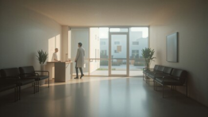 Fototapeta premium Abstract textured scene of a healthcare facility's waiting space