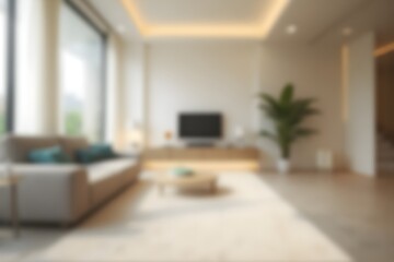 Abstract blurred living room decoration interior for background. 3d render