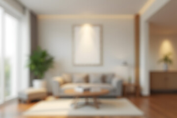 Abstract blurred living room decoration interior for background. 3d render