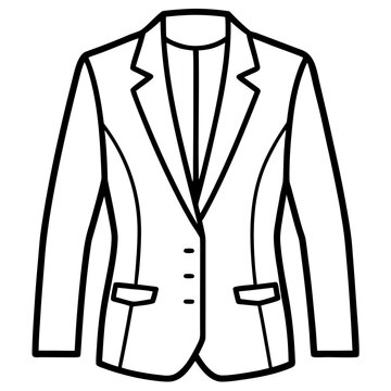 recommend clip art: Fitted blazer outline style vector design