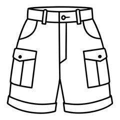 Wide leg cargo shorts with pockets and belt loops design