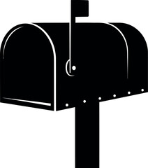 Mailbox Icon Silhouette for Post Delivery