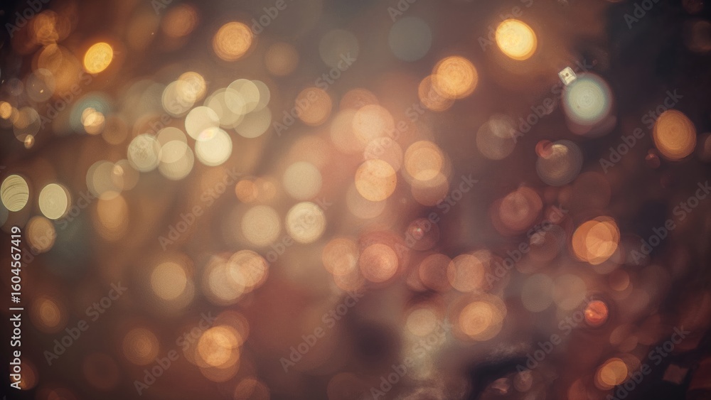 Poster blurred urban lights and traffic creating an abstract bokeh texture