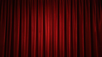 Theatrical red velvet curtain backdrop