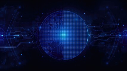 Obraz premium Abstract blue halftone circle design for futuristic background
