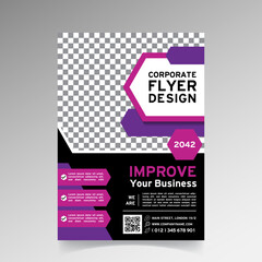 professional corporate business flyer poster template design magenta arrow