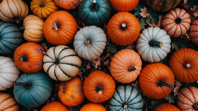 A pumpkin patch with pumpkins ready for Thanksgiving cooking .