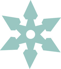 Teal ninja shuriken icon in flat style.