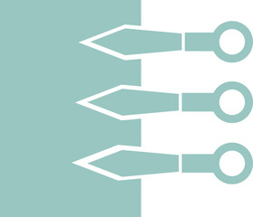 Flat style kunai weapons icon in teal color.