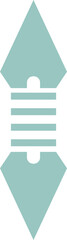 Teal kunai icon in flat style style.