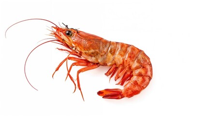 The upper photo shows an oversized shrimp on a plain white surface.
