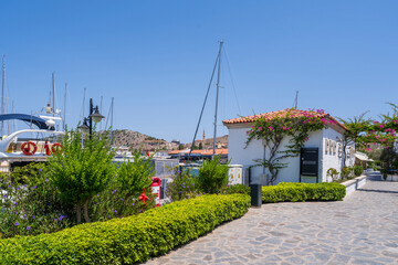 The Cesme Marina street view in Cesme Town of Turkey