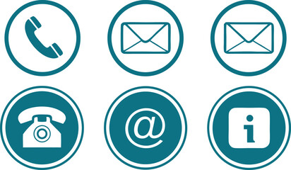 Communication icons telephone envelope email information