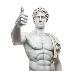 Classical statue giving thumbs up
