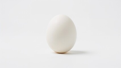 Close-up of an unbroken egg with a white background