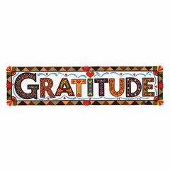Folk Art "Gratitude" Word Art
