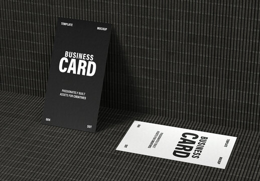 Carton Double 90x50mm Business Card Mockup