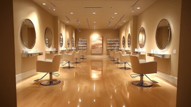 Modern hair salon interior design.