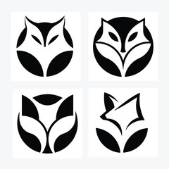 Fox face logo vector art desig