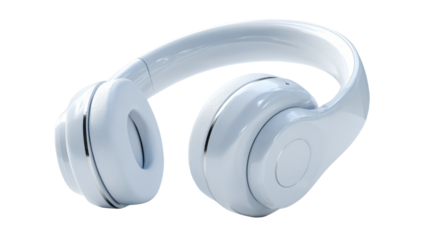 Stylish white headphones on a clean background for music lovers and tech enthusiasts.