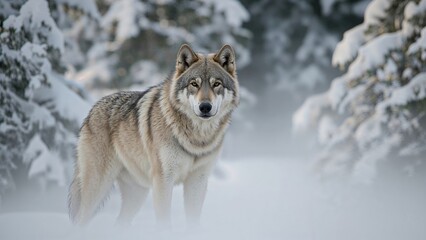 Obraz premium Howling beast of the cold north