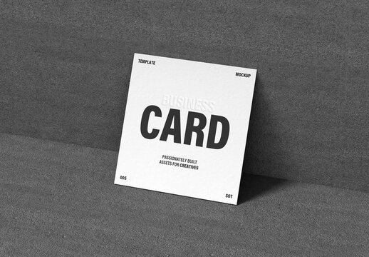 Paper Square Business Card Mockup