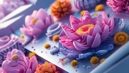 High definition, commercially valuable, expertly composed digital floral wallpaper images, featuring stunning and visually appealing designs, with vibrant colors, intricate details, and a harmonious b