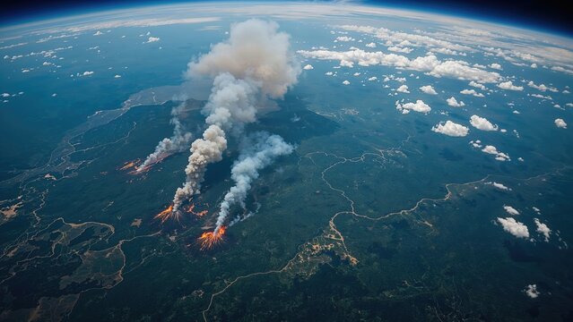 Space-based observation of large-scale forest fire catastrophe