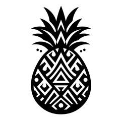 Stylized Black and White Pineapple Design