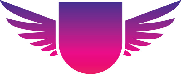 Crown shield with wings