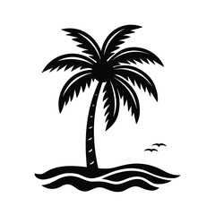 simple-beach-scene-sketch-with-palm-tree-in-black-.eps