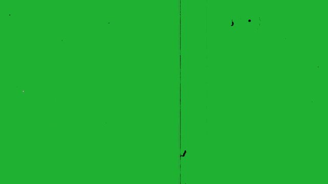 Scratched Vintage Old Film Overlay &ndash; Dust, Noise, on a green screen