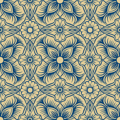 Ornement décoratif Motif floral abstrait Etoile Fleur de style Papier Peint